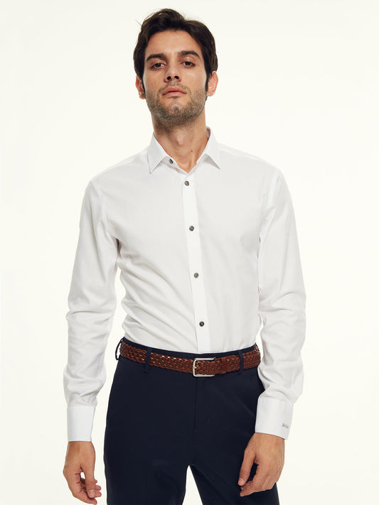 White Pinpoint Oxford