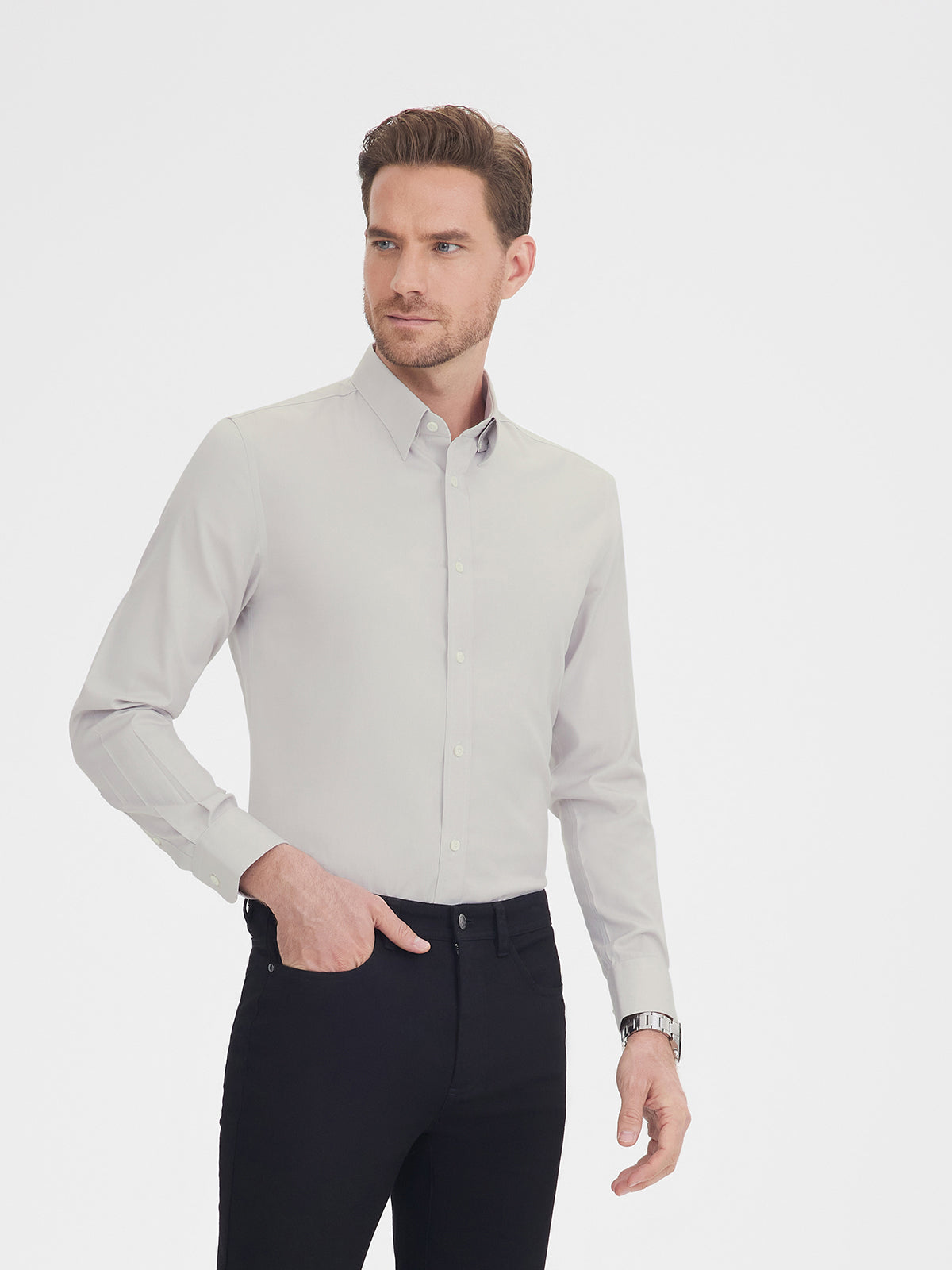 Grey Pinpoint Oxford