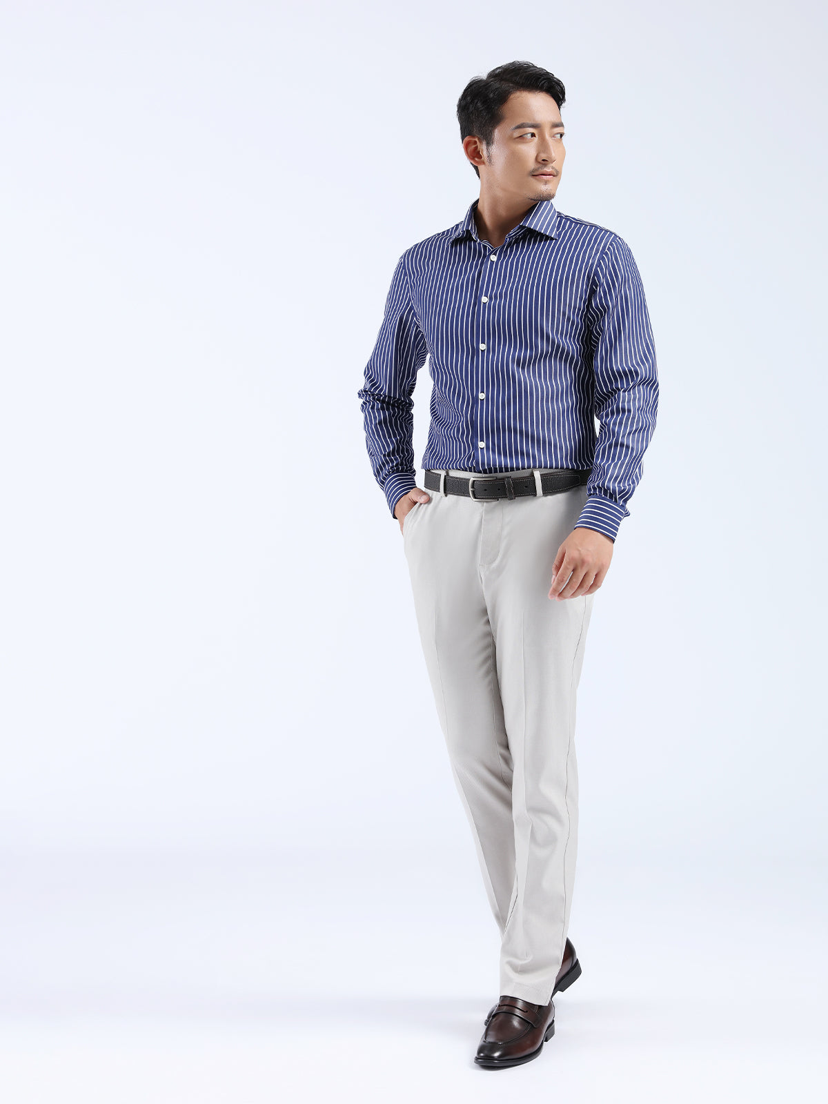 Jeans Blue Chalk Strip