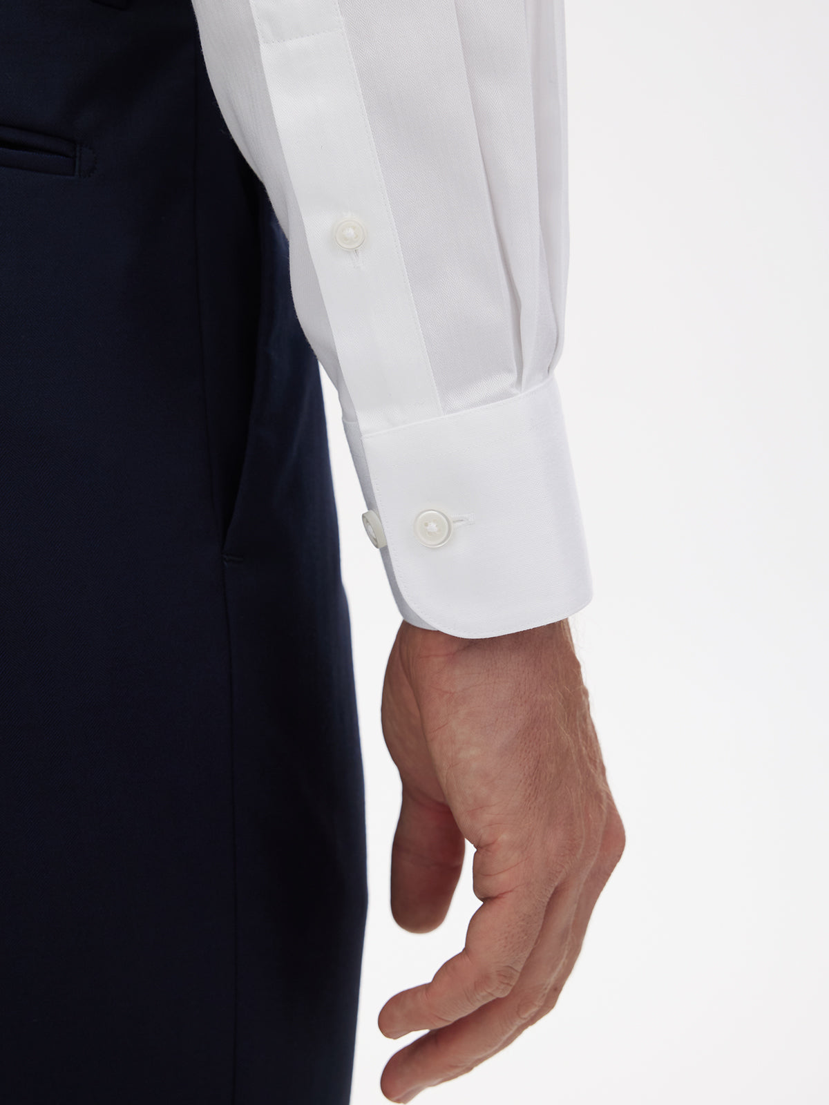 Gardenia White Herringbone