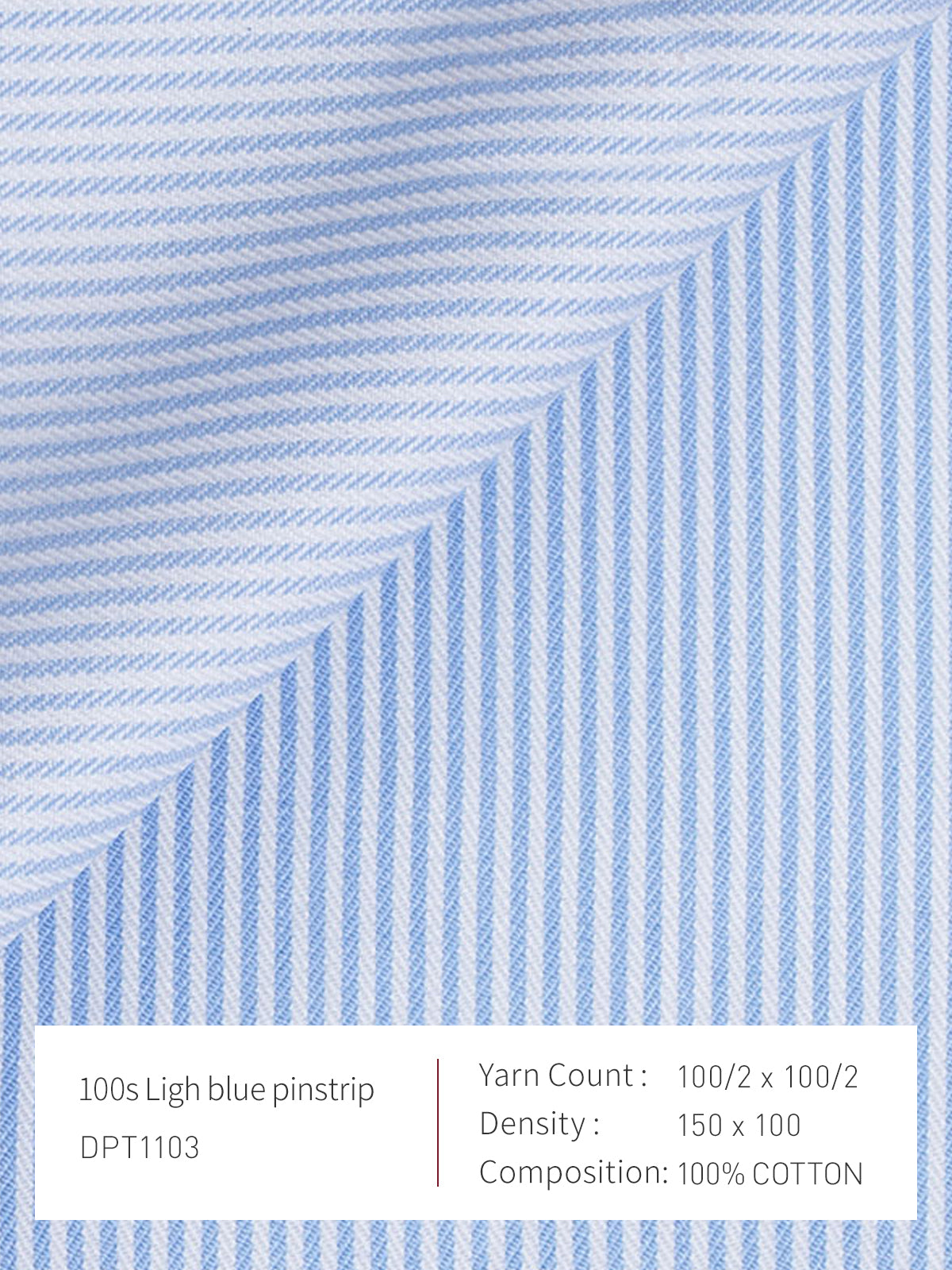 100s Ligh Blue Pinstrip
