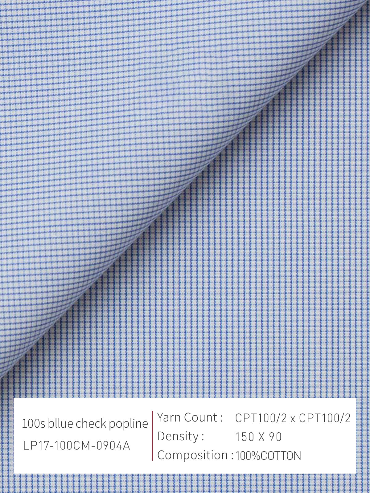 100s Bllue Check Popline